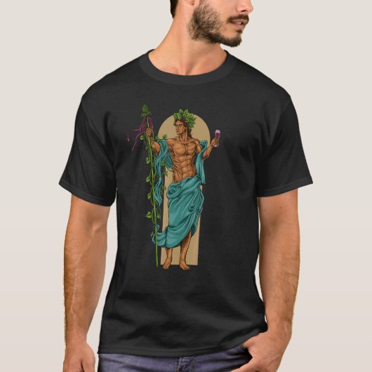 God van de Griekse mythologie Bacchus dionysus T-shirt (Voorkant)
