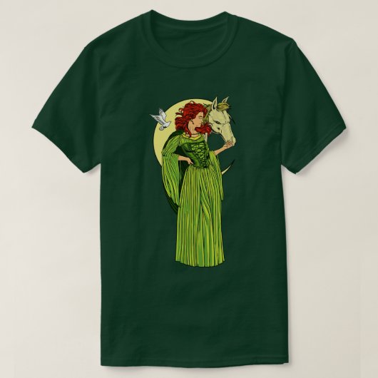God van de Keltische mythologie Rhiannon T-shirt (Design voorkant)