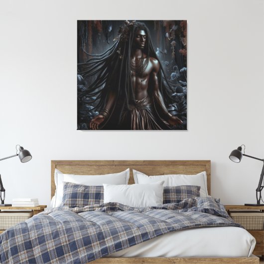 God van de Nacht: Nyoroan Canvas Afdruk (Insitu (Slaapkamer))