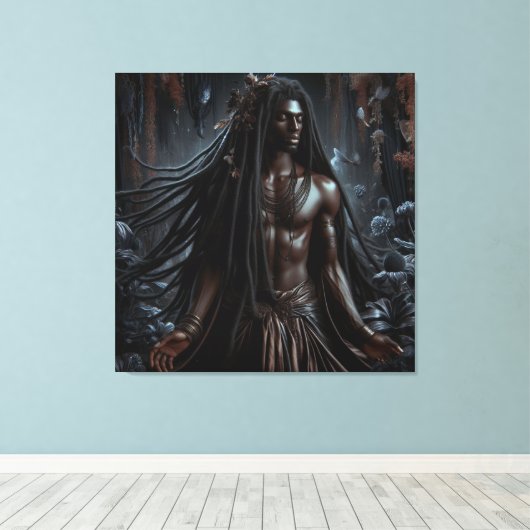 God van de Nacht: Nyoroan Canvas Afdruk (Insitu (Houten vloer))