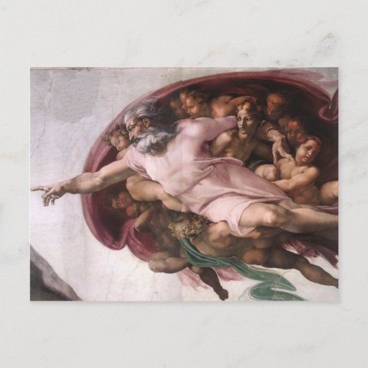 God van de schepping van Adam in detail Briefkaart (Voorkant)