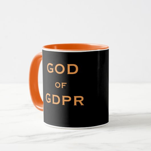 God van GDPR Male Specialist Joke Name Mok (Voorkant links)