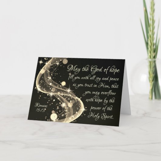 God van hoop, Romeinen 15:13 Bijbelse kerst Feestdagen Kaart (Voorkant)