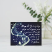 God van hoop, Romeinen 15:13 Bijbelverse Briefkaart (Staand voorkant)