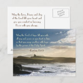 God van hoop, Romeinen 15:13 Bijbelverse, Ierse ku Briefkaart (Voorkant / Achterkant)
