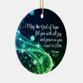 God van hoop, Romeinen 15:13 Bijbelverse, Kerstmis Keramisch Ornament (Rechts)