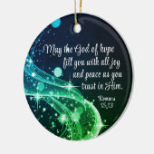 God van hoop, Romeinen 15:13 Bijbelverse, Kerstmis Keramisch Ornament (Links)