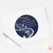 God van hoop, Romeinen 15:13 Bijbelverse, Kerstmis Ronde Sticker (Envelop)