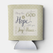 God van hoop vult u met vreugde en vrede blikjeskoeler (Achterkant)