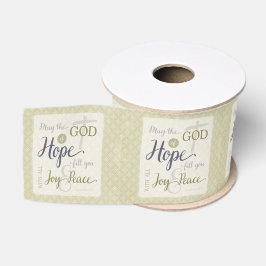 God van hoop vult u met vreugde en vrede grosgrain lint