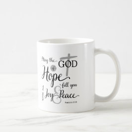 God van hoop vult u met vreugde en vrede koffiemok