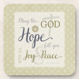 God van hoop vult u met vreugde en vrede onderzetter