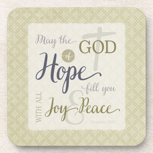 God van hoop vult u met vreugde en vrede onderzetter (Voorkant)