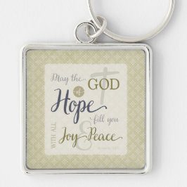 God van hoop vult u met vreugde en vrede sleutelhanger