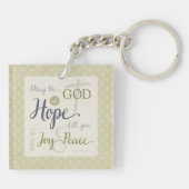 God van hoop vult u met vreugde en vrede sleutelhanger (Achterkant)