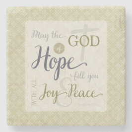 God van hoop vult u met vreugde en vrede stenen onderzetter