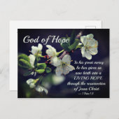 God van Hope Cherry Blossom Briefkaart (Voorkant / Achterkant)