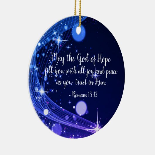 God van Hope Romans 15:13 Bijbelverse, Kerstmis Keramisch Ornament (Rechts)