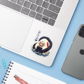 God van Onigiri Oni Samurai Japanse Rijstbal Golf Sticker (Laptop met iPhone)