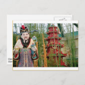 God van Rijkdom & het MaanNieuwjaar Bellagio van Feestdagenkaart (Voorkant / Achterkant)