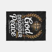 God Van Vrede 1 Korintiërs 14_33 Christelijk Kruis Fleece Deken (Voorkant (Horizontaal))