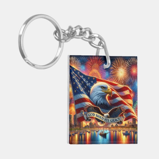 God vergoten Zijn genade Sleutelhanger - Trouwe US (Voorkant Links)