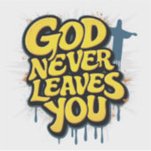 God Verlaat Je Nooit - Witte Editie Sticker (Voorkant)