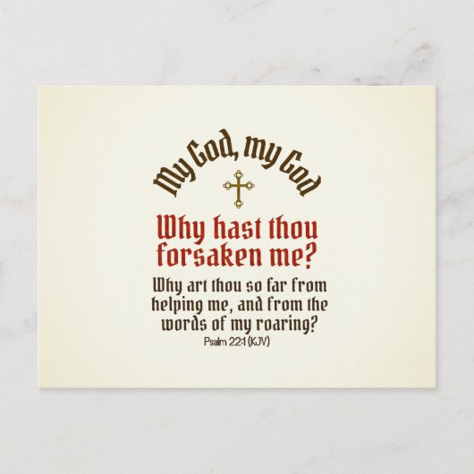 God Verlaten Mij - Ansichtkaart / RSVP / Uitnodigi Uitnodiging Briefkaart (Voorkant)