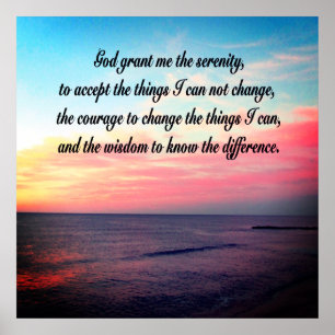 GOD VERLENEN ME DE SERENITEITSUNRIE OP DE OCEAAN POSTER