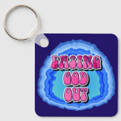 God verlichten Geode Slogan w / A Prayer CUSTOM Sleutelhanger (Voorkant)