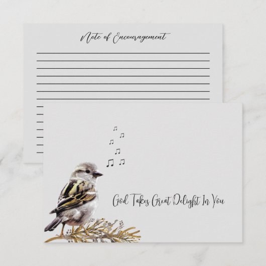 God verrukt u in Schattigee Vogelbriefje Kaart Notitiekaartje (Voorkant / Achterkant)