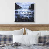 God versterkte mij Bijbelvers Canvas Afdruk (Insitu (Slaapkamer))