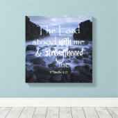 God versterkte mij Bijbelvers Canvas Afdruk (Insitu (Houten vloer))