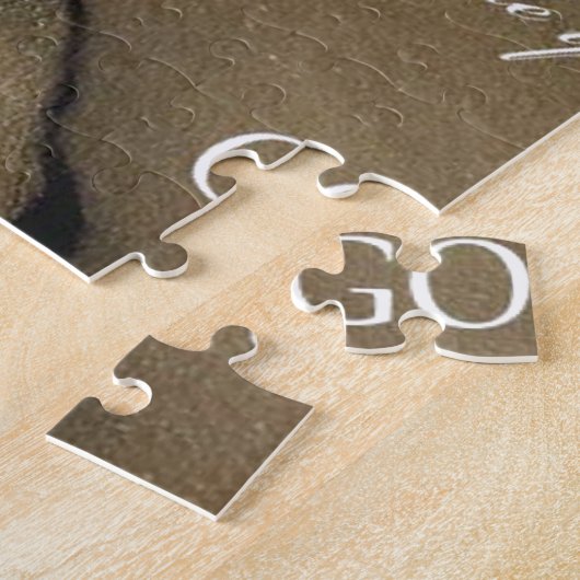 GOD-voetafdruk in zand Legpuzzel (Zijkant)