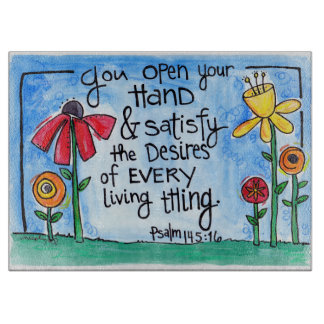 God voldoet aan ons verlangen snijplank