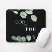 God voor jou Eucalyptus Black Muismat (Met muis)