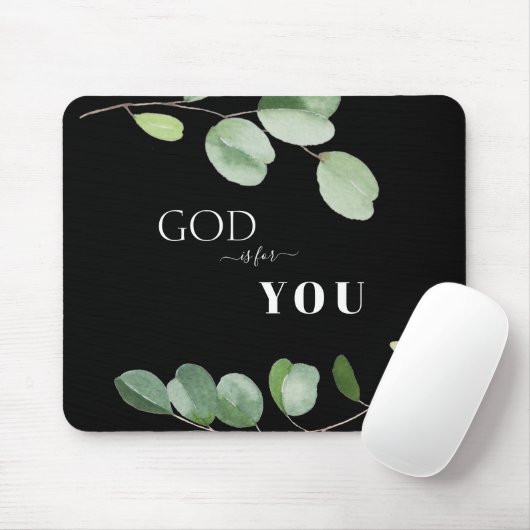 God voor jou Eucalyptus Black Muismat (Met muis)