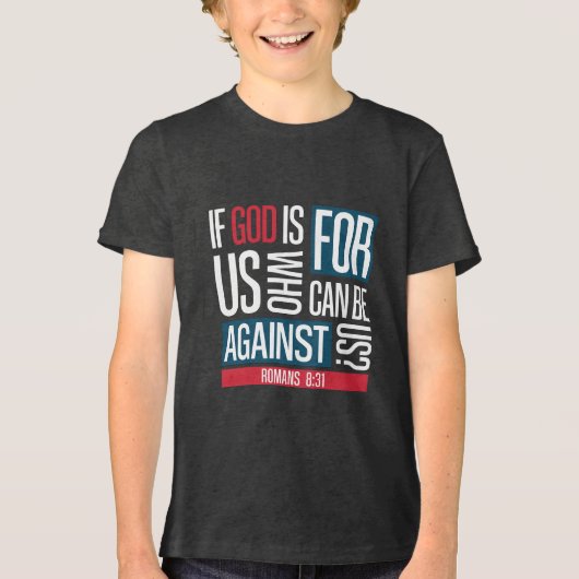 God voor ons Tri-Blend shirt (Voorkant)