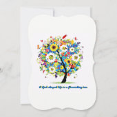 God-vormige leven bloeiende boom Christelijke brui Kaart (Achterkant)