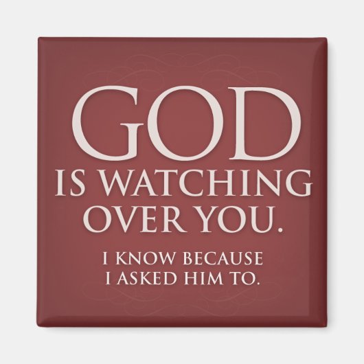God waakt over je. Bourgondische magneet. Magneet (Voorkant)