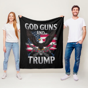 God Wapens En Trump Adelaar Amerikaanse Vlag Antie Fleece Deken