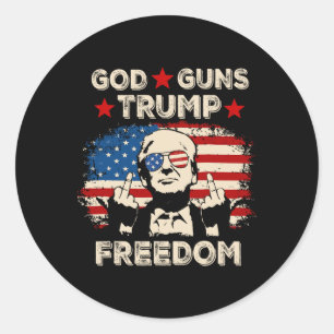 God Wapens Trump Vrijheid Republikeins Conservatie Ronde Sticker