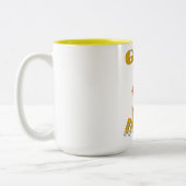 God weet! tweekleurige koffiemok (Links)