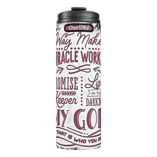 God: Weg Maker, Licht, Hoeder Thermosbeker (Voorkant)