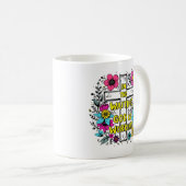 God werkt aan Mok | Christelijke Floral Coffee Cup (Voorkant rechts)