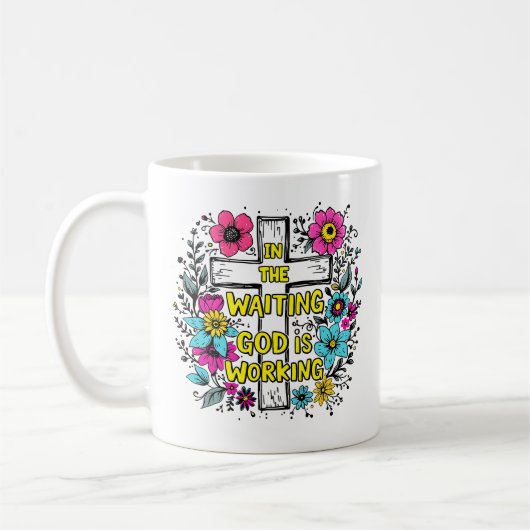 God werkt aan Mok | Christelijke Floral Coffee Cup (Links)