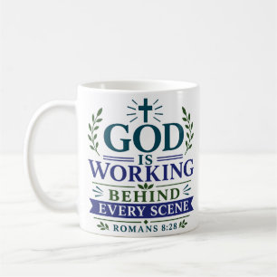 God Werkt Achter Elke Scène Motiverende Quote Koffiemok