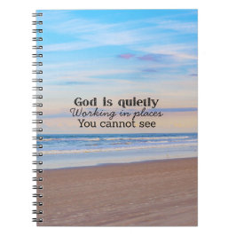 God werkt christelijke typografie Bijbels Notitieboek