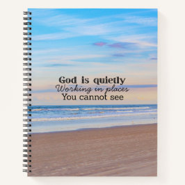 God werkt christelijke typografie Bijbels Notitieboek