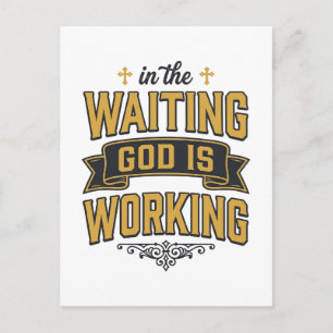 God Werkt Vintage Geloof Typografie Shirt_1 Briefkaart